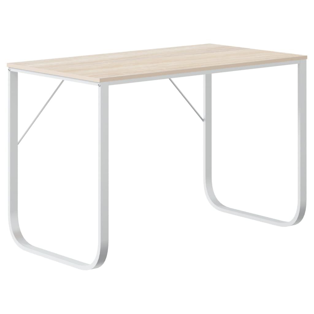 Bureau d’ordinateur Blanc et Chêne