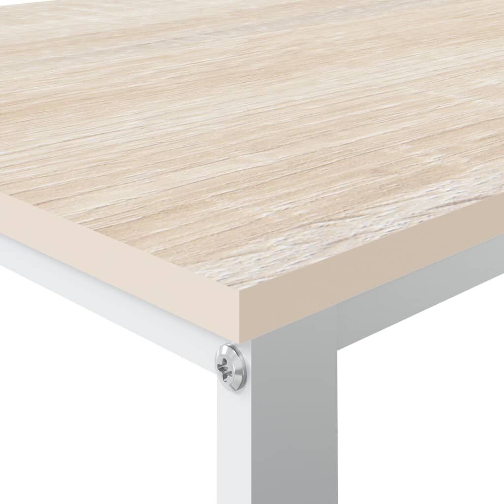 Bureau d’ordinateur Blanc et Chêne