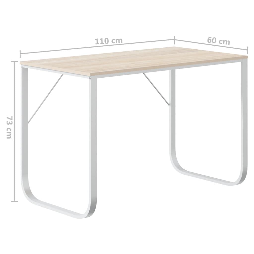 Bureau d’ordinateur Blanc et Chêne