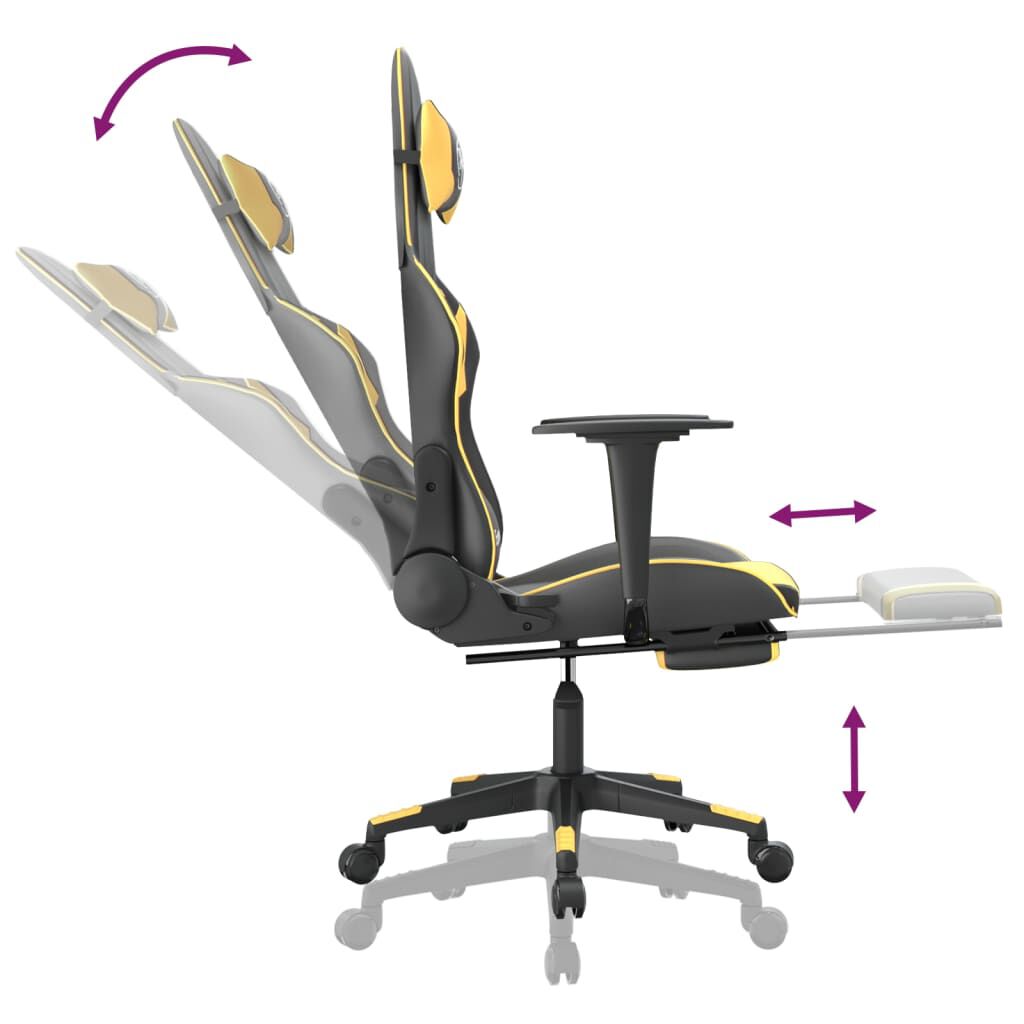 Velryxen Zenith – Chaise gaming avec repose-pied et massage
