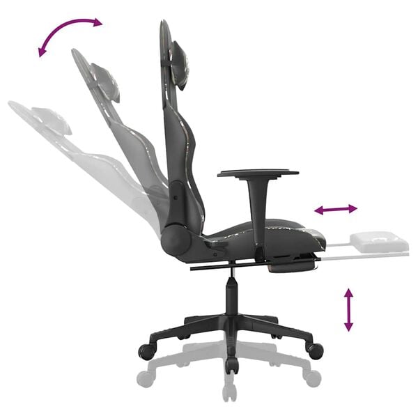 Velryxen Zenith – Chaise gaming avec repose-pied et massage